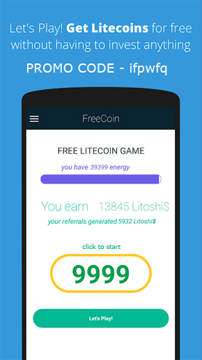 Get FREE Litecoin by playing a game - Promo Code - ifpwfq